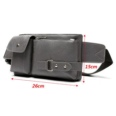 Mihaivin Casual Leather Waist Bag Men Fanny Pack Vintage Men's Leather Waist Bel