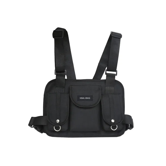 Canvas Backpack Unisex Kanye Chest Rig Hip Hop Streetwear