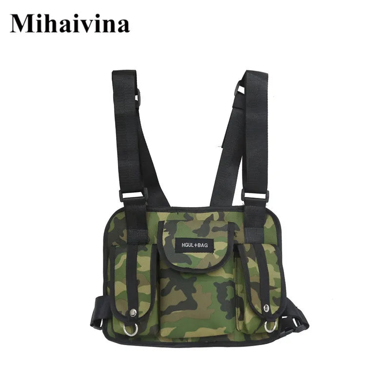 Canvas Backpack Unisex Kanye Chest Rig Hip Hop Streetwear