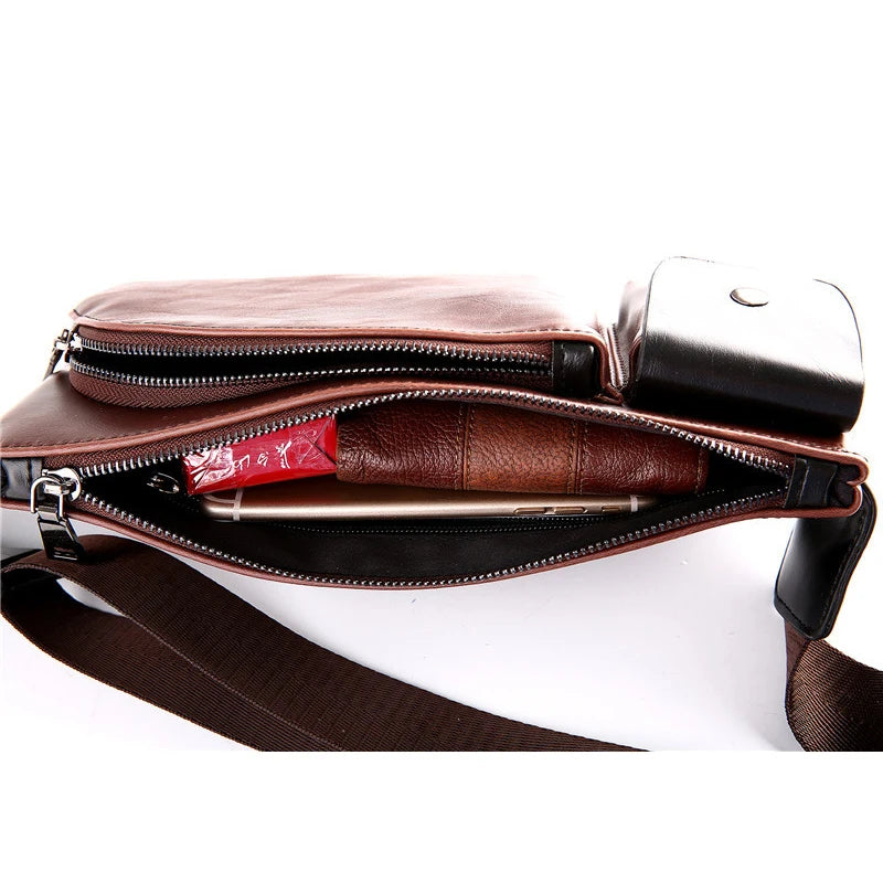 Leather Chest Bag Rivet Waist Crossbody Bag