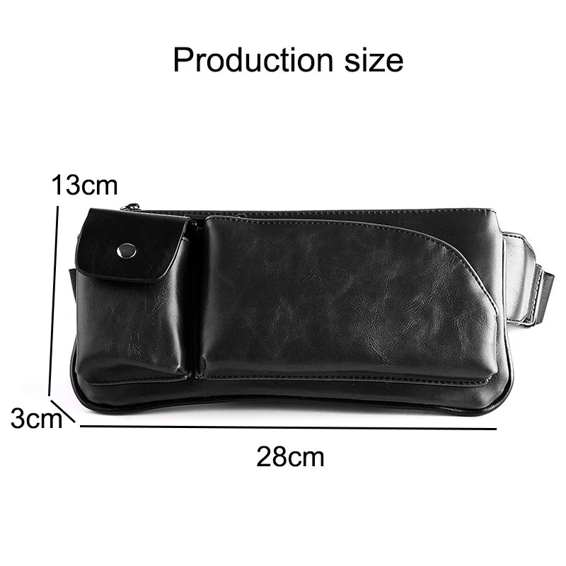 Leather Chest Bag Rivet Waist Crossbody Bag