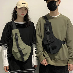 Tactical Chest Bag Hip-Hop Crossbody Pack Unisex Street Style Waist Bag