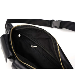 Leather Chest Bag Crossbody Plaid Belt Bags Waist Pack