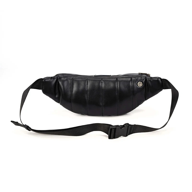 Leather Chest Bag Crossbody Plaid Belt Bags Waist Pack