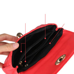 Women Leather Waist Bag Plaid Belt Fanny Pack