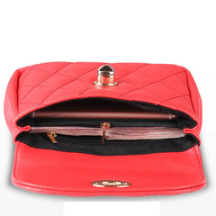 Women Leather Waist Bag Plaid Belt Fanny Pack