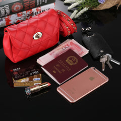 Women Leather Waist Bag Plaid Belt Fanny Pack