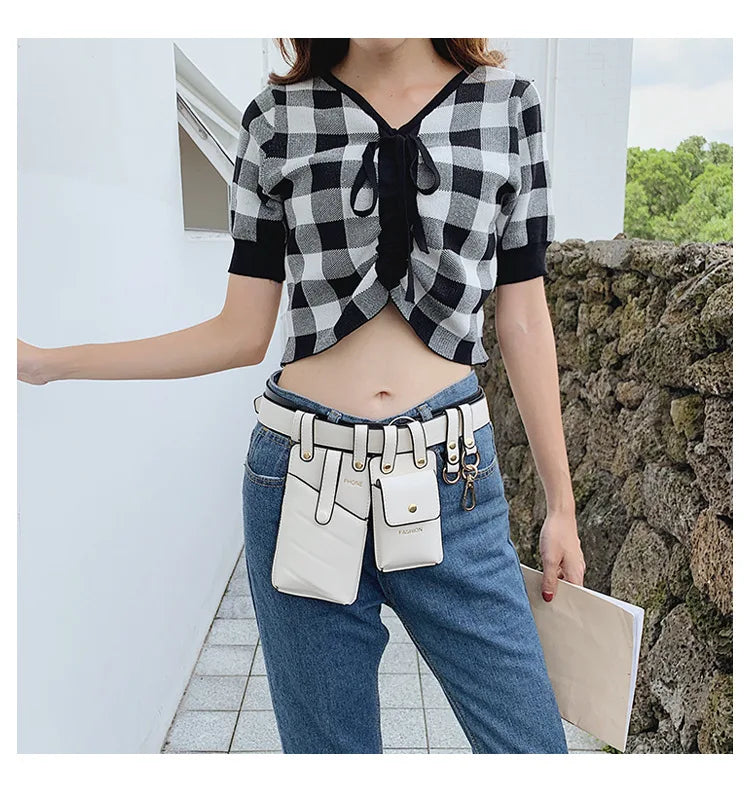 Women's Leather Fanny Pack Waist Belt Bag Phone Bag