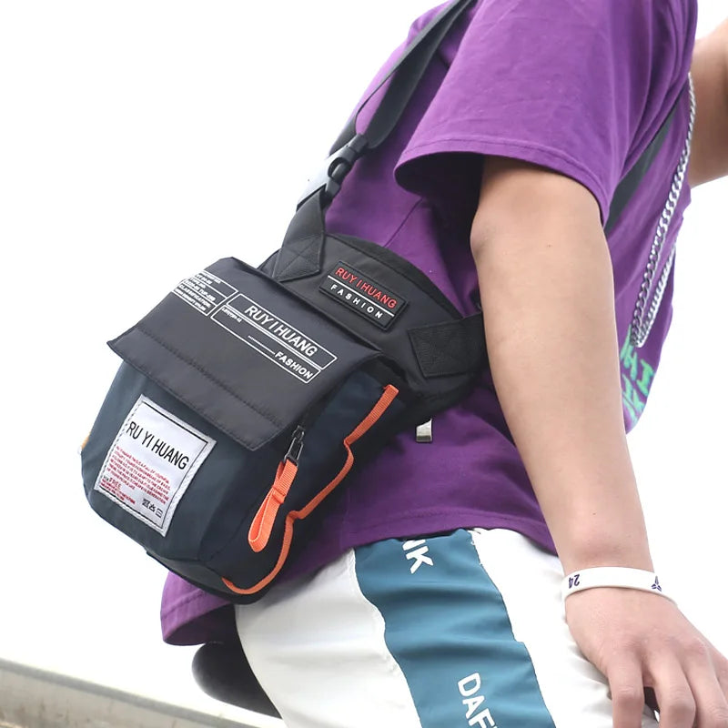 Men Canvas Drop Leg Bag Canvas Fanny Pack Waist Belt Bags Military Travel