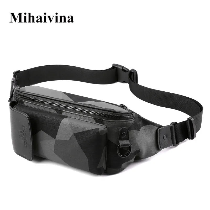 Men's Camo Chest Bag Outdoor Sports Pouch Waterproof Phone Waist Bag