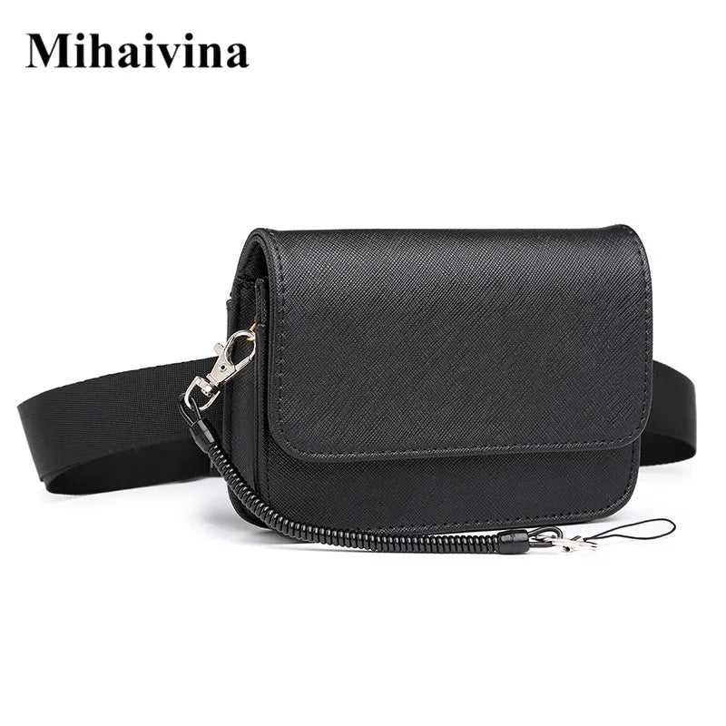Leather Waist Pack Hip Belt Bum Pouch Men Bag