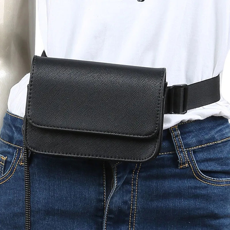 Leather Waist Pack Hip Belt Bum Pouch Men Bag