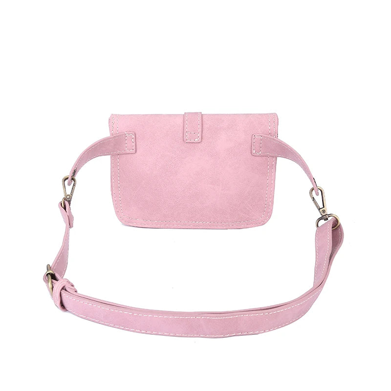 Vintage Leather Waist Pack Women Belt Bag for iPhone X/8 Plus Money Bag