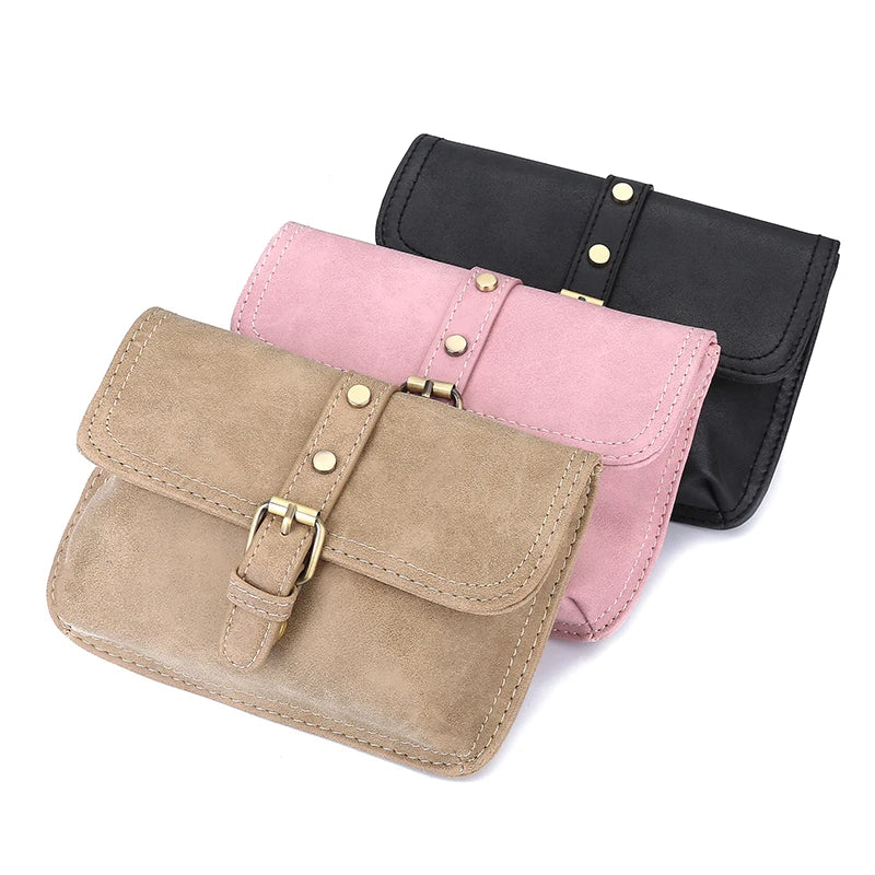 Vintage Leather Waist Pack Women Belt Bag for iPhone X/8 Plus Money Bag