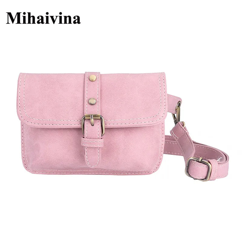 Vintage Leather Waist Pack Women Belt Bag for iPhone X/8 Plus Money Bag