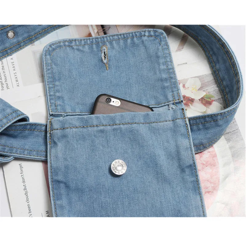 Denim Fanny Pack Women Waist Bag Canvas Travel Pouch Bolsa