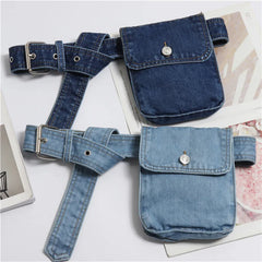 Denim Fanny Pack Women Waist Bag Canvas Travel Pouch Bolsa