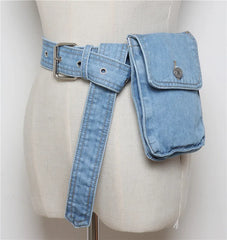 Denim Fanny Pack Women Waist Bag Canvas Travel Pouch Bolsa