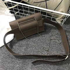 Leather Waist Pack Chain Shoulder Bags Hand Bag Women Chest Pack For iPhone X