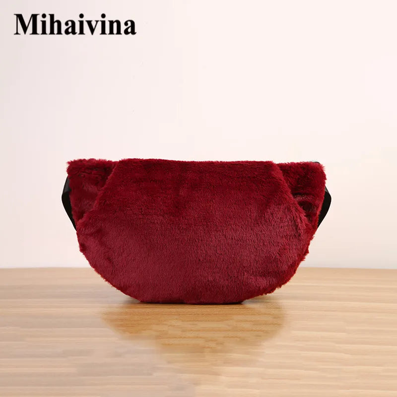 Women Fanny Pack Waist Belt Bag Suede Chest Bags Female Travel Zipper Waist Pack