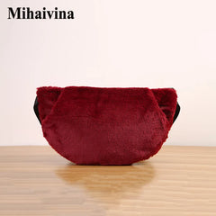 Women Fanny Pack Waist Belt Bag Suede Chest Bags Female Travel Zipper Waist Pack