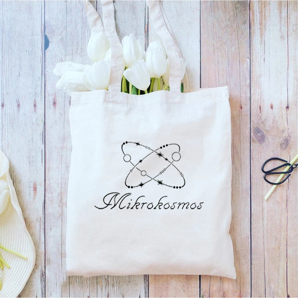 Mikrokosmos Cotton Tote Bag Women Kpop Handbag Shopping Bag