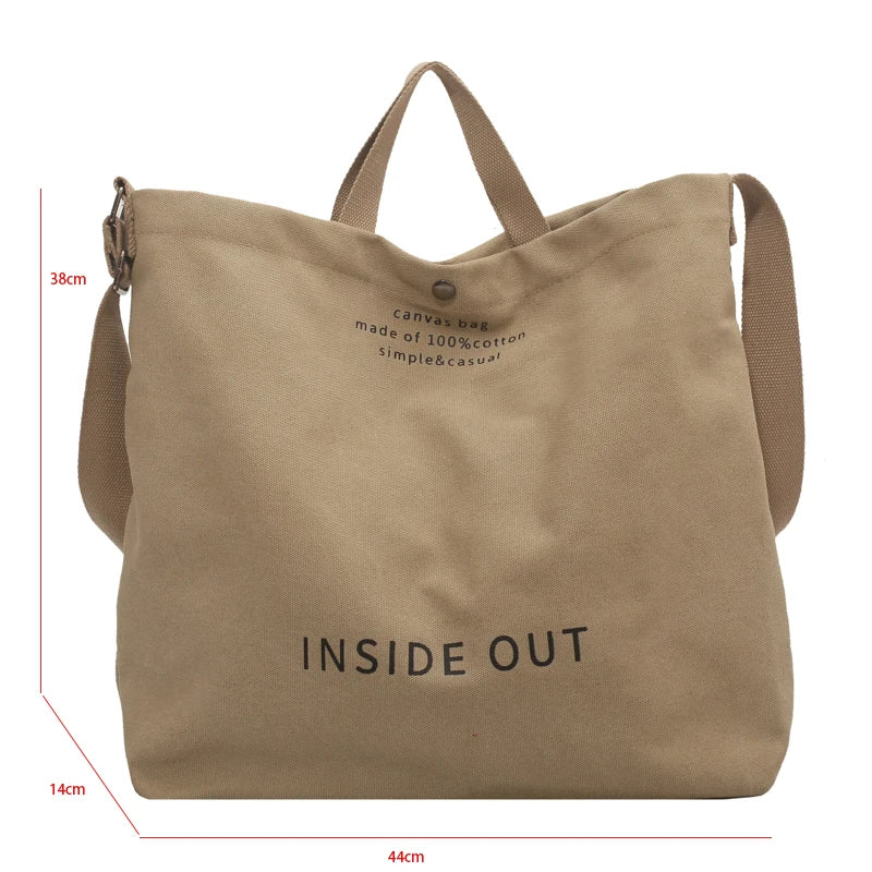 Military Green Canvas Tote Bag Large Capacity Crossbody Shoulder Travel