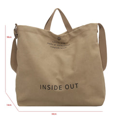 Military Green Canvas Tote Bag Large Capacity Crossbody Shoulder Travel