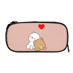 Milk And Mocha Pen Box Student Zipper Pencil Bag