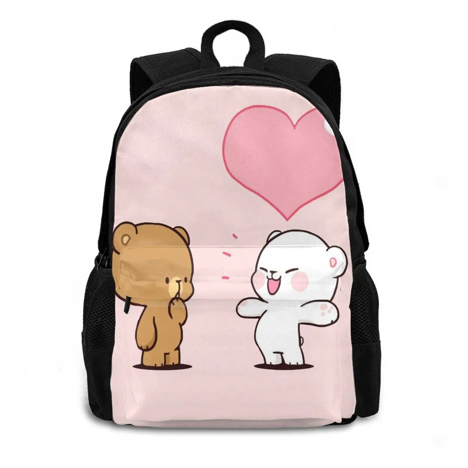 Bear Cartoon Milk Mocha Backpack Student School Laptop Travel Bag