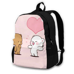 Bear Cartoon Milk Mocha Backpack Student School Laptop Travel Bag