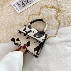 Milk Pattern Shoulder Bag Mini PU Crossbody Bag Chain Bag Lipstick Bag