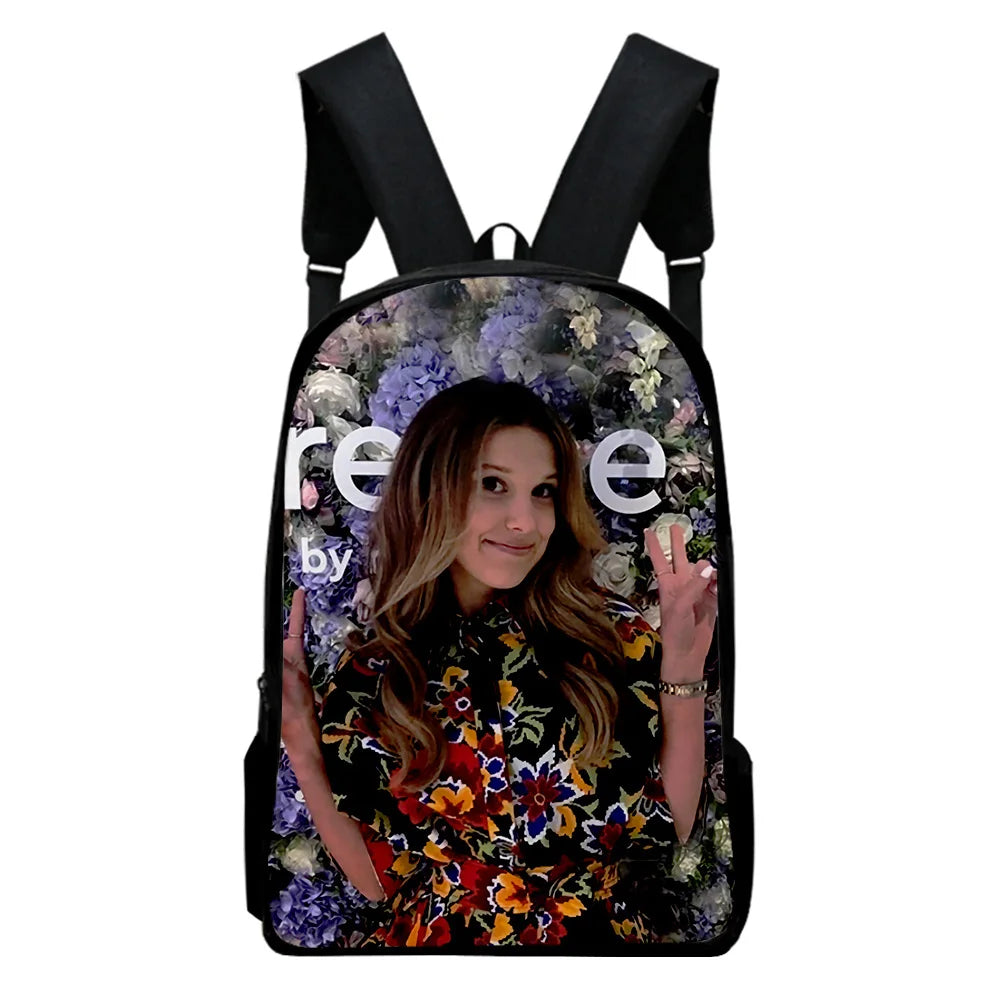 Millie Bobby Brown Backpack School Bag Adult Kids Bags Unisex