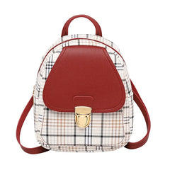Mini Plaid Backpack Crossbody Bag for Girls