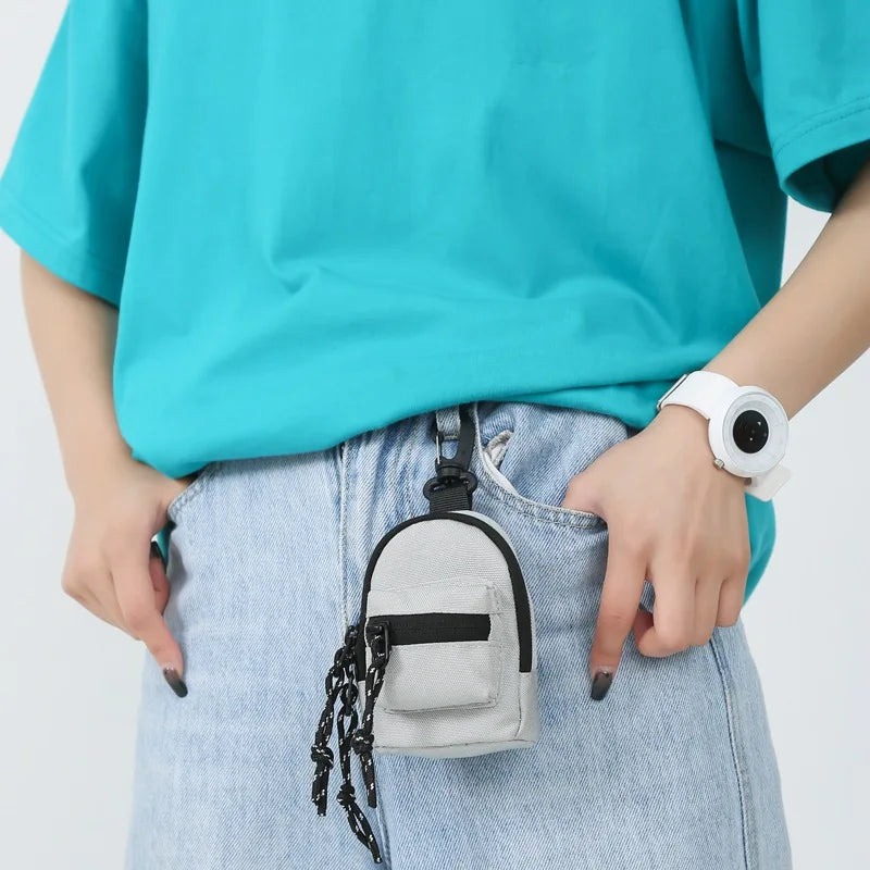 Mini Backpack Key Organizer Nylon Pendant Package Bag Male Casual Handbag