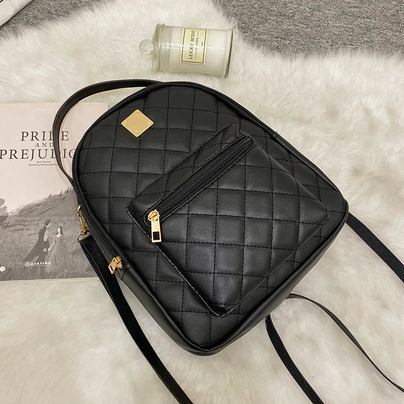 Mini PU Leather Women's Backpack Travel Bag Female Shoulder Crossbody Bag
