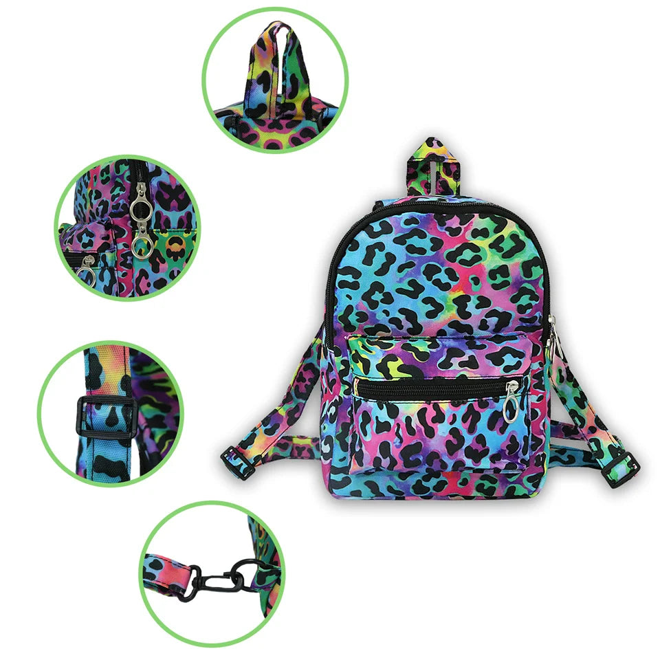 Leopard Mini Backpack Crossbody Bag for Teenage Girl