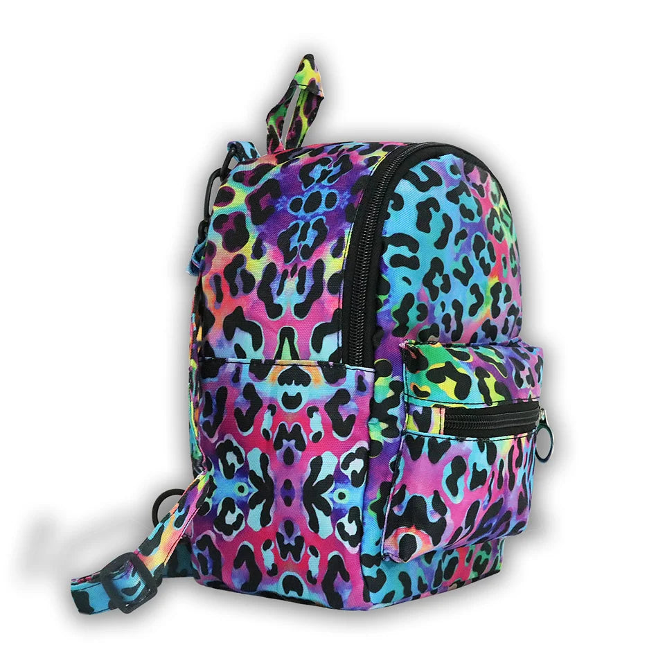 Leopard Mini Backpack Crossbody Bag for Teenage Girl