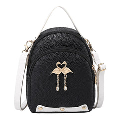 Mini Backpack Women Style Backpack pu leather Solid Leather Backpack