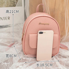 Mini PU Leather School Backpack for Teenage Girls Kids - Multi-Function