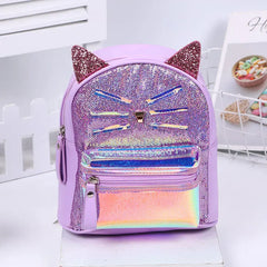 Mini Backpack Women Sequin Leather Shoulder Bags Kids Backpack
