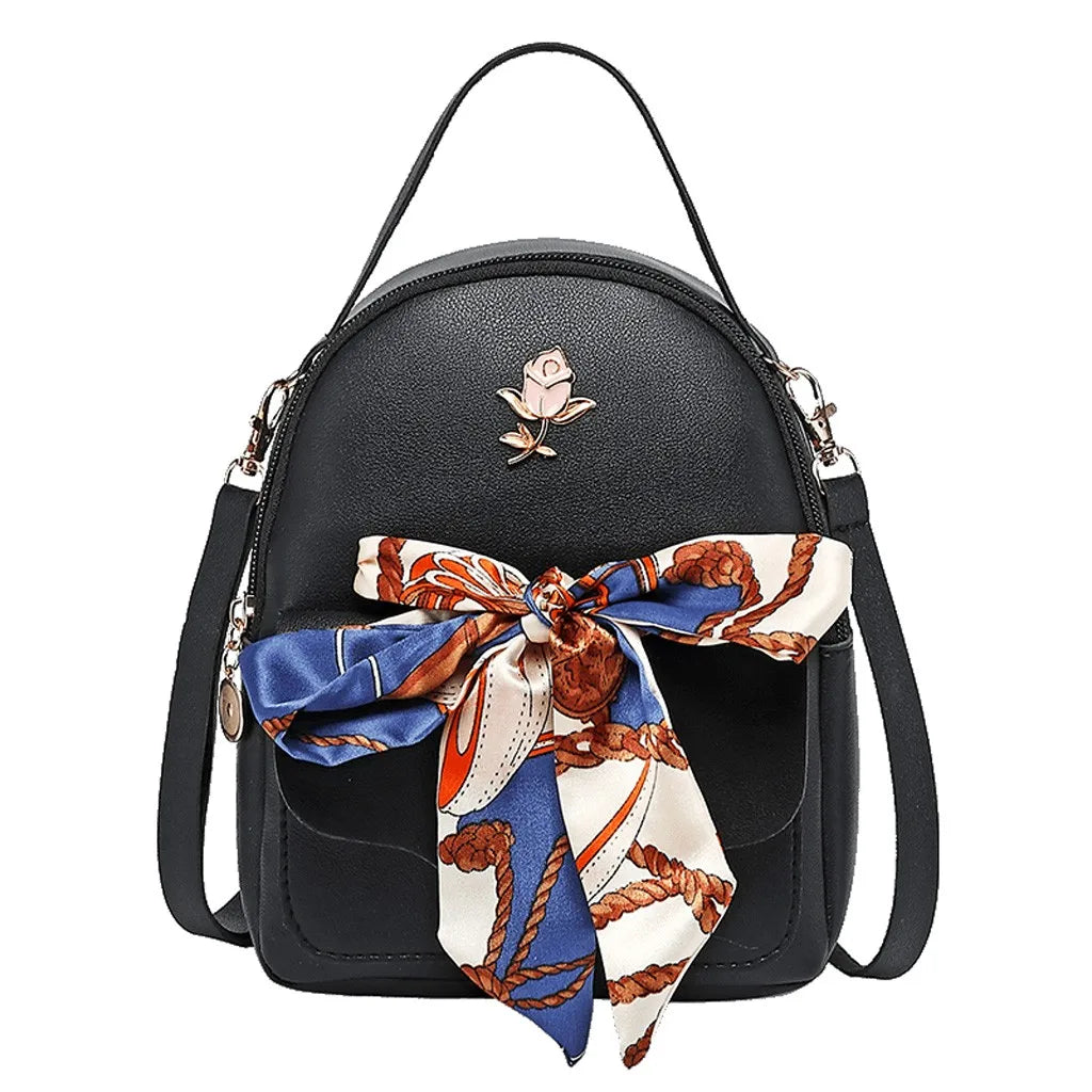 Leather Mini Backpack for Girls Women School Bag