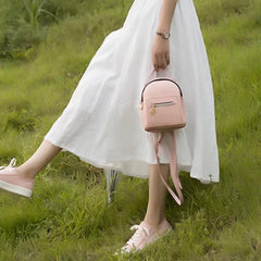 Mini Backpack Women PU Leather Waterproof Zipper