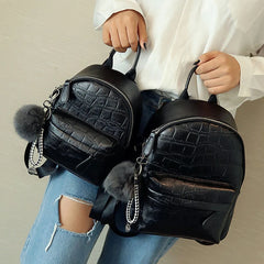 Women PU Leather Mini Backpack Small Female Back Pack