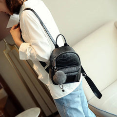 Small PU Leather Backpack for Women Mini Female Back Pack