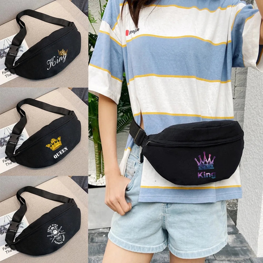 Mini Bag Waist Packs Crossbody Bags for Women King QUEEN Printing