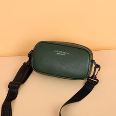 Green Leather Mini Bag with Wide Strap for Women