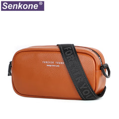 Green Leather Mini Bag with Wide Strap for Women