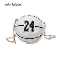 Mini Basketball Shape Crossbody Bag for Women PU Leather Shoulder Bag