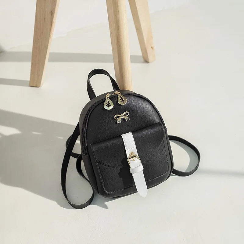 Mini Bowknot Backpack PU Multi-function Small Shoulder Bag